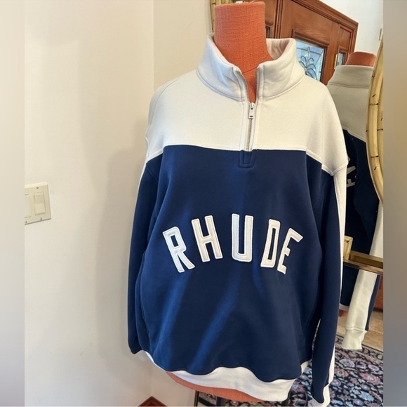 Men’s Rhude East Hampton quarter zip varsity sweatshirt size large - Picture 1 of 9